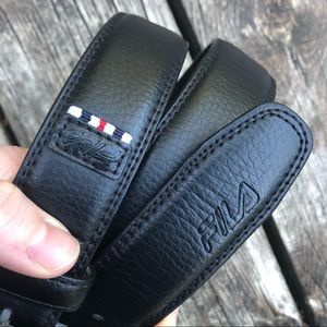 FILA Mens belt Black Leather size 34